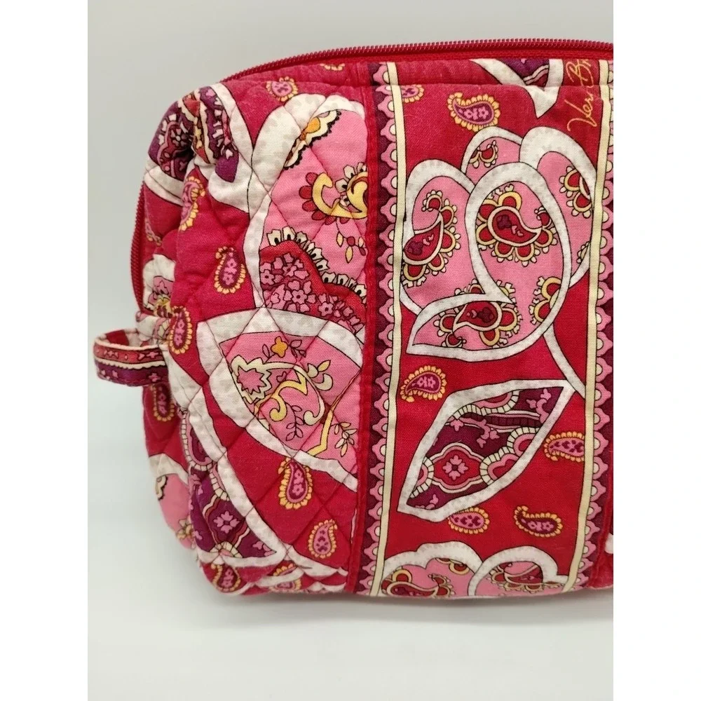Vera Bradley Vinyl Lined 9x7 Cosmetic Bag Rosy Posies Makeup Travel